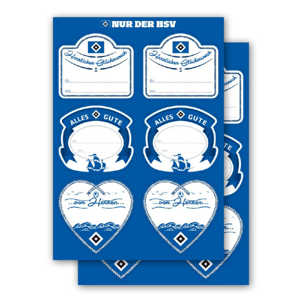 Hamburger SV HSV Aufkleber-Set Geschenketiketten Fussball