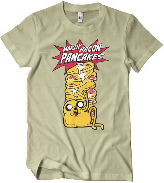 Adventure Time Makin' Bacon Pancakes T-Shirt Khaki