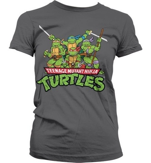 Teenage Mutant Ninja Turtles Turtles Distressed Group Girly T-shirt Damen Dark-Grey