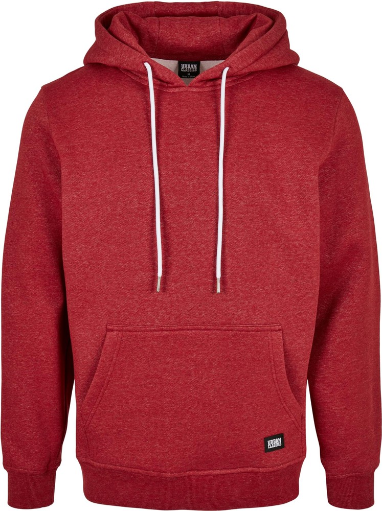 Urban Classics Basic Melange Hoody Bloodstonemelange - Herren / Unisex