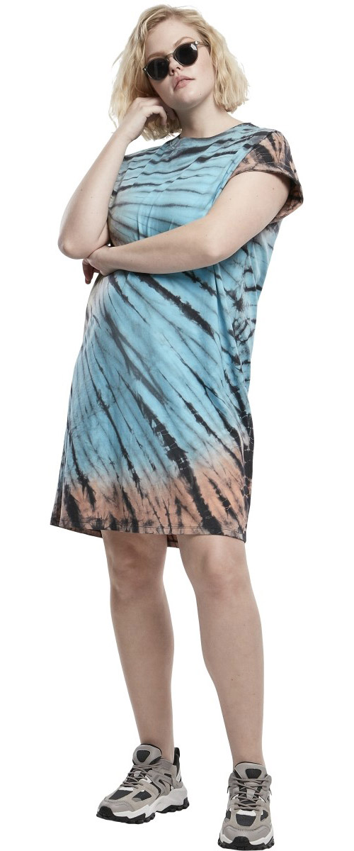 Urban Classics Kleid Ladies Tie Dye Dress Schwarz - Herren / Unisex