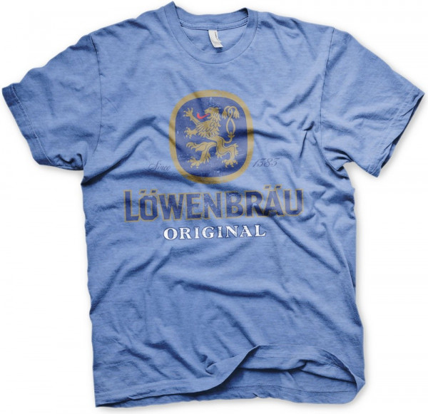 Löwenbräu Washed Logo T-Shirt Blue-Heather