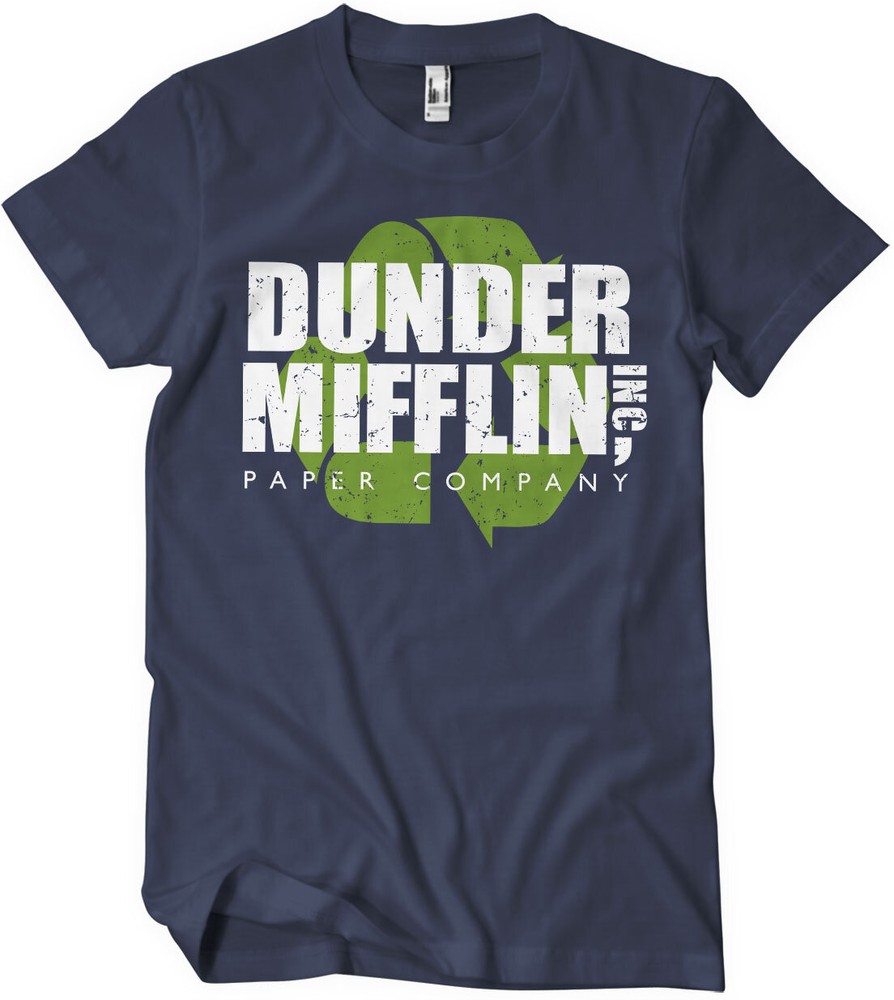 The Office Dunder Mifflin Recycle Logo T-Shirt Blau - Herren / Unisex