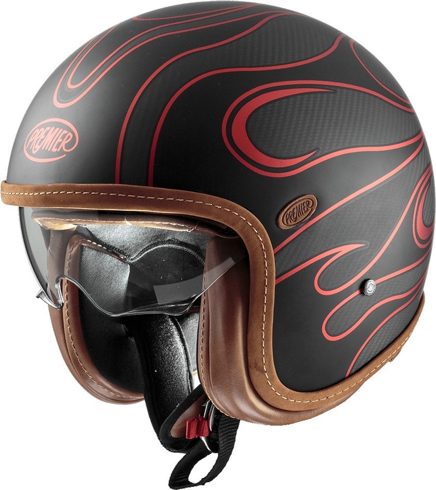 Jethelm RB-767 Im Vintage-Style – Weiß Hochglanz, Braunes Innenfutter, Für Cafe Racer & Custom Bikes