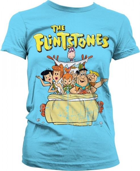 The Flintstones Girly Tee Damen T-Shirt Skyblue