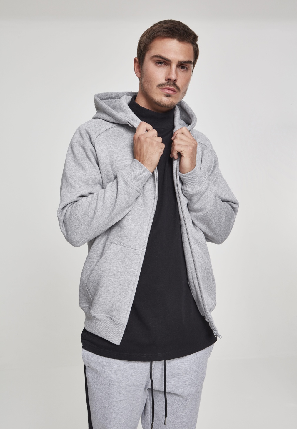 Urban Classics Hoodie Zip Zip Hoody Grau - Herren / Unisex