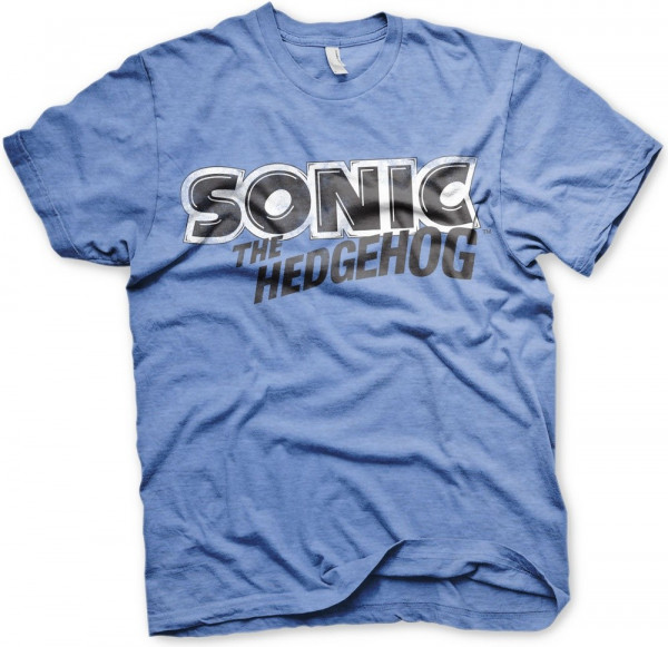 Sonic The Hedgehog Classic Logo Tee T-Shirt Blue-Heather