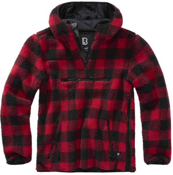 Brandit Herren Sweatshirt Teddyfleece Worker Pullover Red/Black