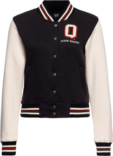 Queen Kerosin Damen Q College Sweatjacke Schwarz