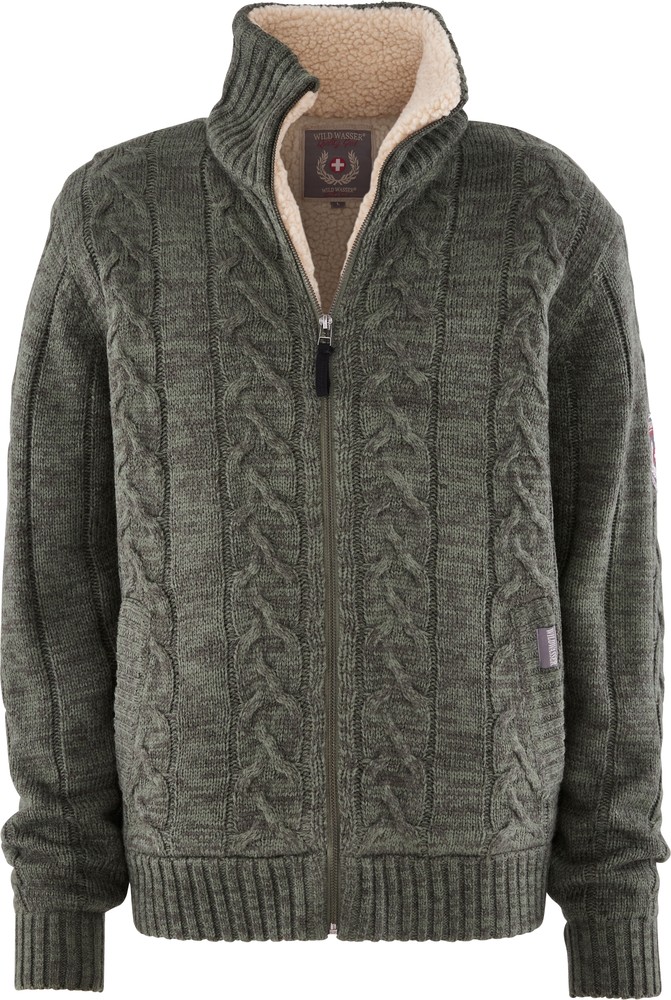 Wildwasser Strickjacke Grün/Grau Hoodies Sweatshirts Men's