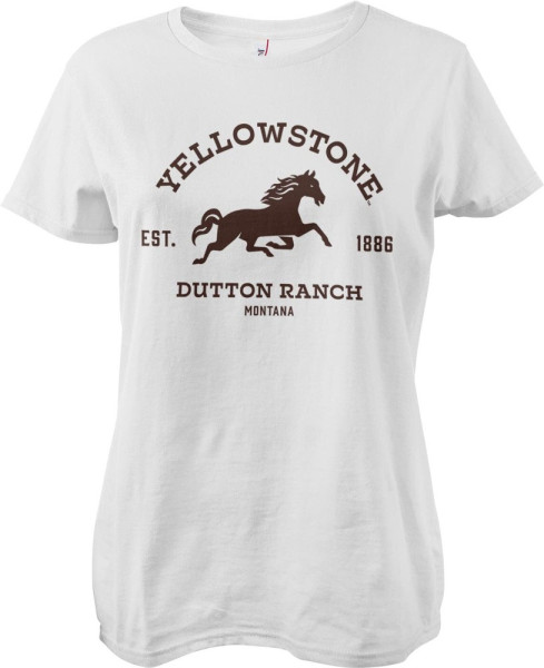 Yellowstone Dutton Ranch Montana Girly Tee Damen T-Shirt White