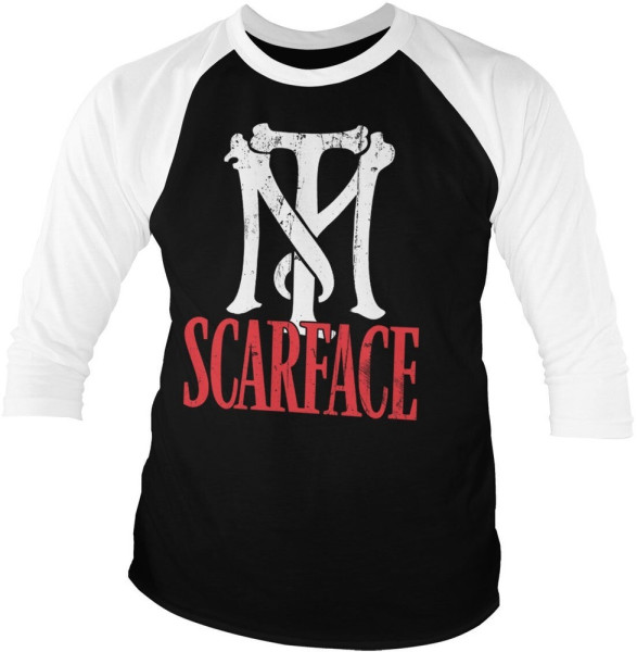 Scarface Tm Logo Baseball 3/4 Sleeve Tee Longsleeves White/Black