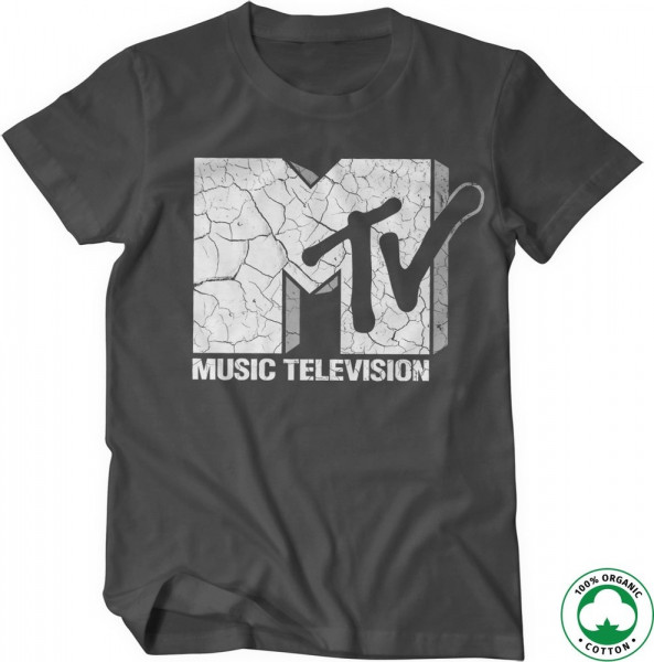 MTV Cracked Logo Organic T-Shirt Dark-Grey