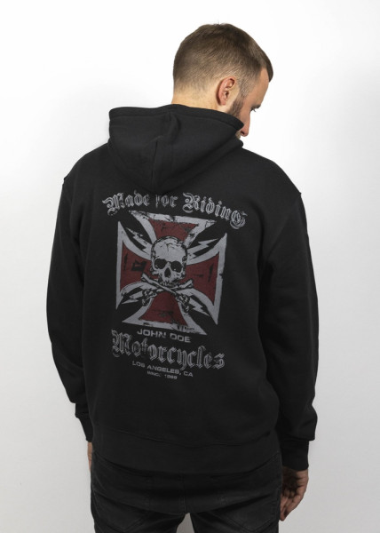 John Doe Hoodie Cross Zip Black