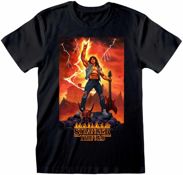 Stranger Things - Eddie Rocks (Unisex) T-Shirt Black