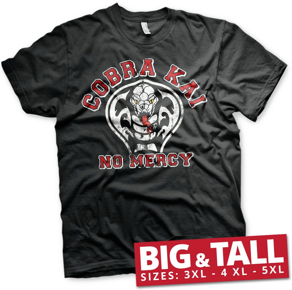 Cobra Kai No Mercy Big & Tall T-Shirt Schwarz - Herren / Unisex