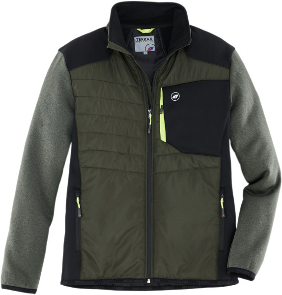 Terrax Workwear Hybridjacke Dunkelgrün/Limette