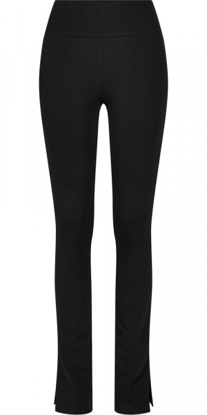 Urban Classics Damen Ladies High Waist Side Slit Leggings Black
