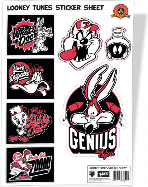 Looney Tunes Sticker Sheet Aufkleber Black-Red