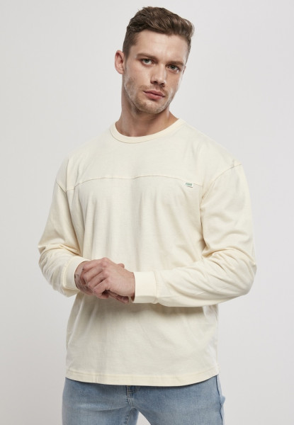 Urban Classics Sweatshirt Organic Cotton Short Curved Oversized LS Whitesand