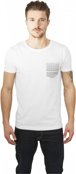 Urban Classics T-Shirt Contrast Pocket Tee White/Aztec