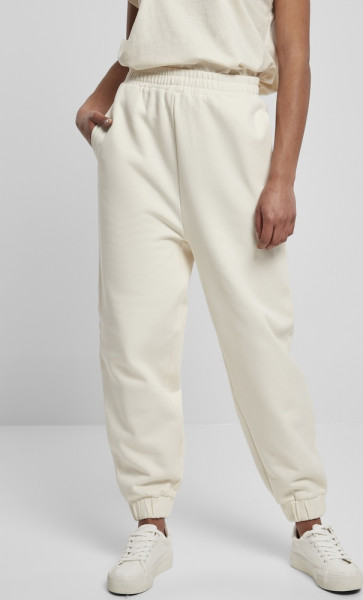 Urban Classics Damen Trainingshose Ladies Organic High Waist Ballon Sweat Pants Whitesand