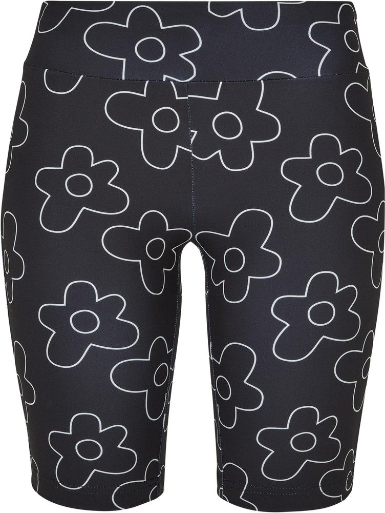 Urban Classics Damen Ladies High Waist AOP Tech Cycle Shorts - Damen