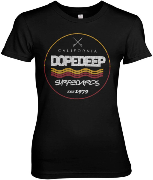 Dope & Deep Surfboards Since 1979 Girly Tee Damen T-Shirt Black