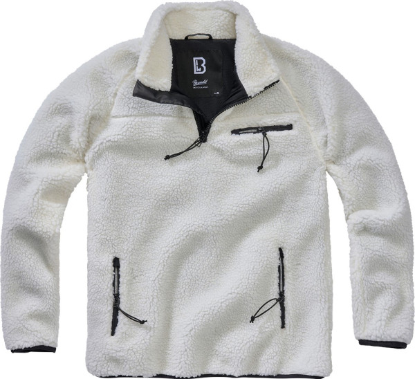 Brandit Herren Sweatshirt Teddyfleece Troyer White