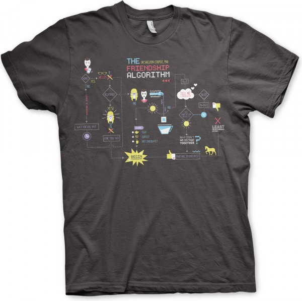 The Big Bang Theory The Friendship Minions Algorithm T-Shirt Dark-Grey