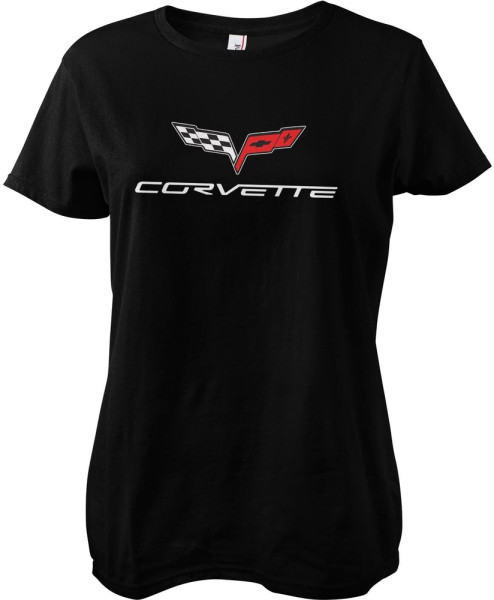 Corvette Damen T-Shirt C6 Logo Girly Tee GM-5-CORV006-H76-4