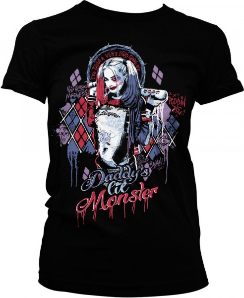 Suicide Squad Harley Quinn Girly Tee Damen T-Shirt Black