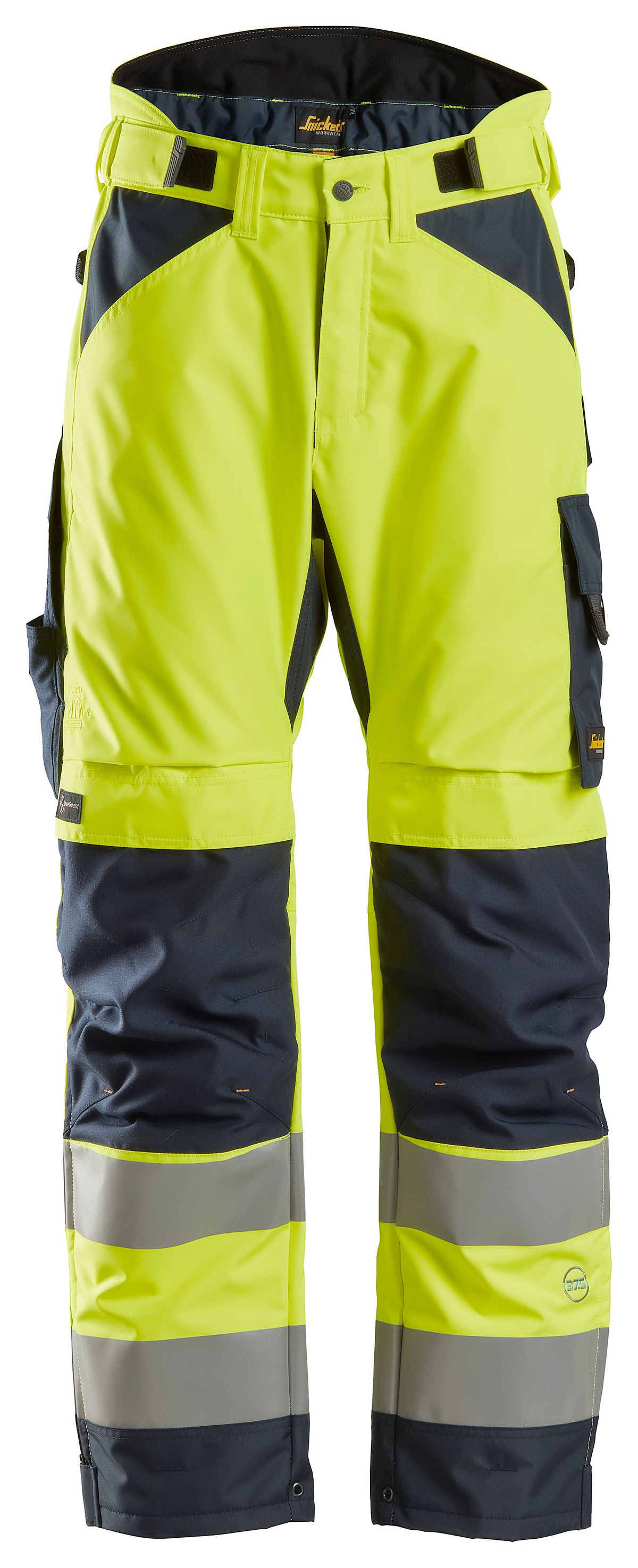 Snickers AllroundWork Hi-Vis 37.5 isolierende Arbeitshose, Kl. 2, EN 14404, 20471 HV-Gelb-Blau - Herren / Unisex