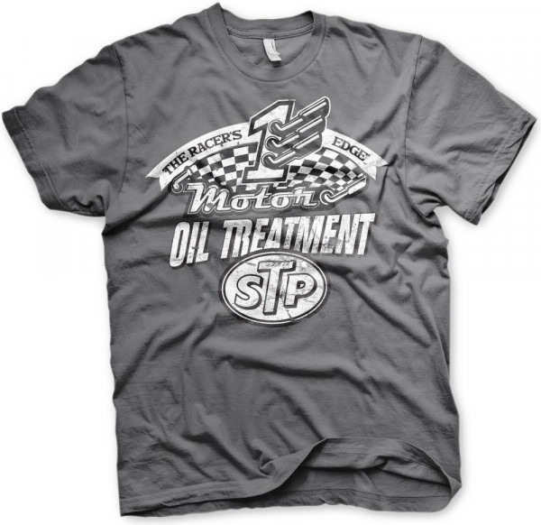 STP Oil Treatment Distressed T-Shirt Dark-Grey