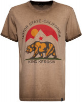 King Kerosin Oilwash T-Shirt KKI11019 Hellbraun