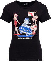 Queen Kerosin Damen Basic T-Shirt "Dangerous Curven" QKU41014