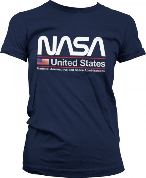 NASA United States Girly Tee Damen T-Shirt Navy