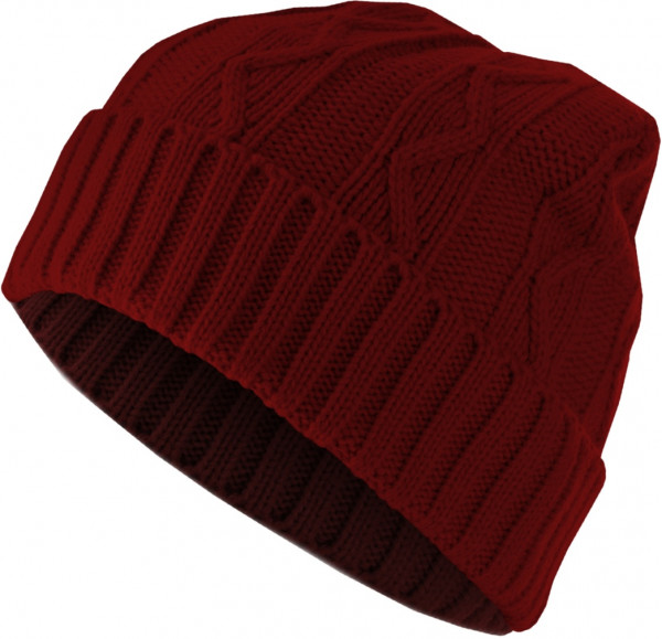 MSTRDS Beanie Beanie Cable Flap Maroon