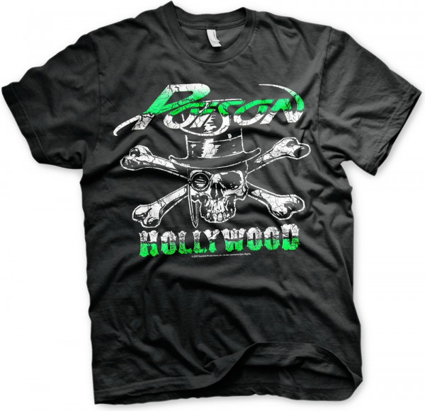 Poison Hollywood Skull T-Shirt Black