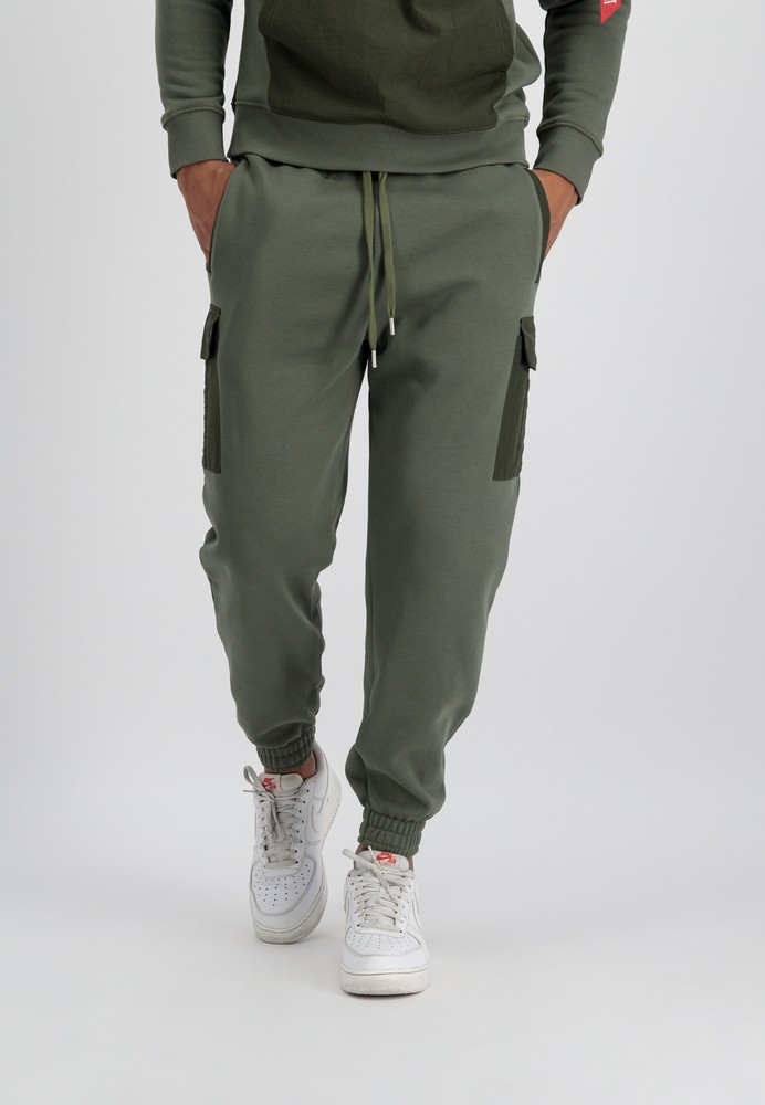 Alpha Industries Sweat Nylon Cargo Jogger Dark Olive Pants Men