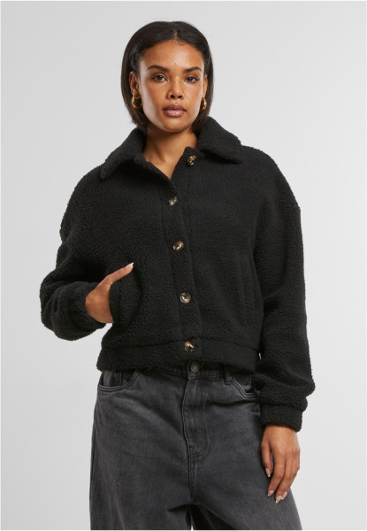 Urban Classics Damen Jacke Ladies Short Sherpa Button Jacket TB6720