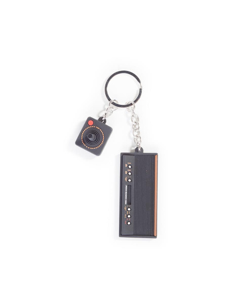 ATARI - 3D Console & Joystick Rubber Keychain Black