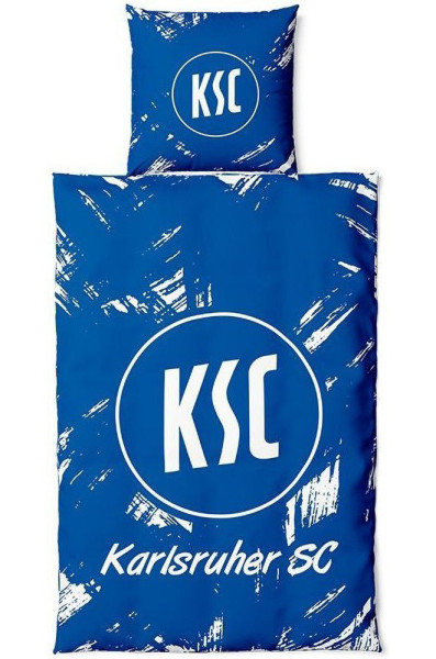 Karlsruher SC Bettwäscheset Logo Fußball Blau/Weiß