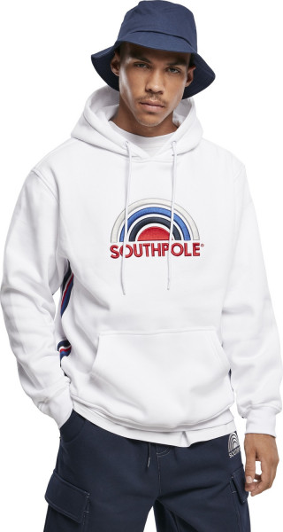 Southpole Sweatshirt Multi Color Logo Hoody White